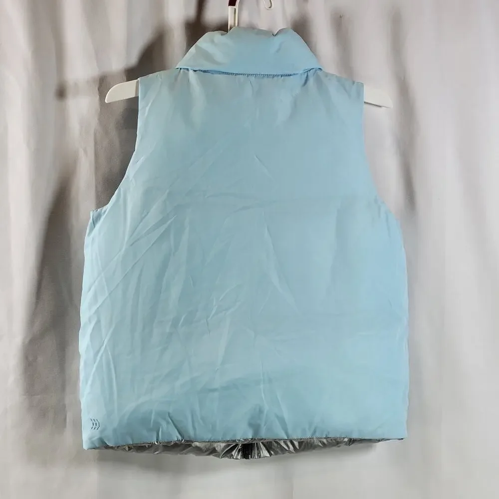 All In Motion Kids Puffer Vest, Reversible, Blue/Silver, Size XL, NWT